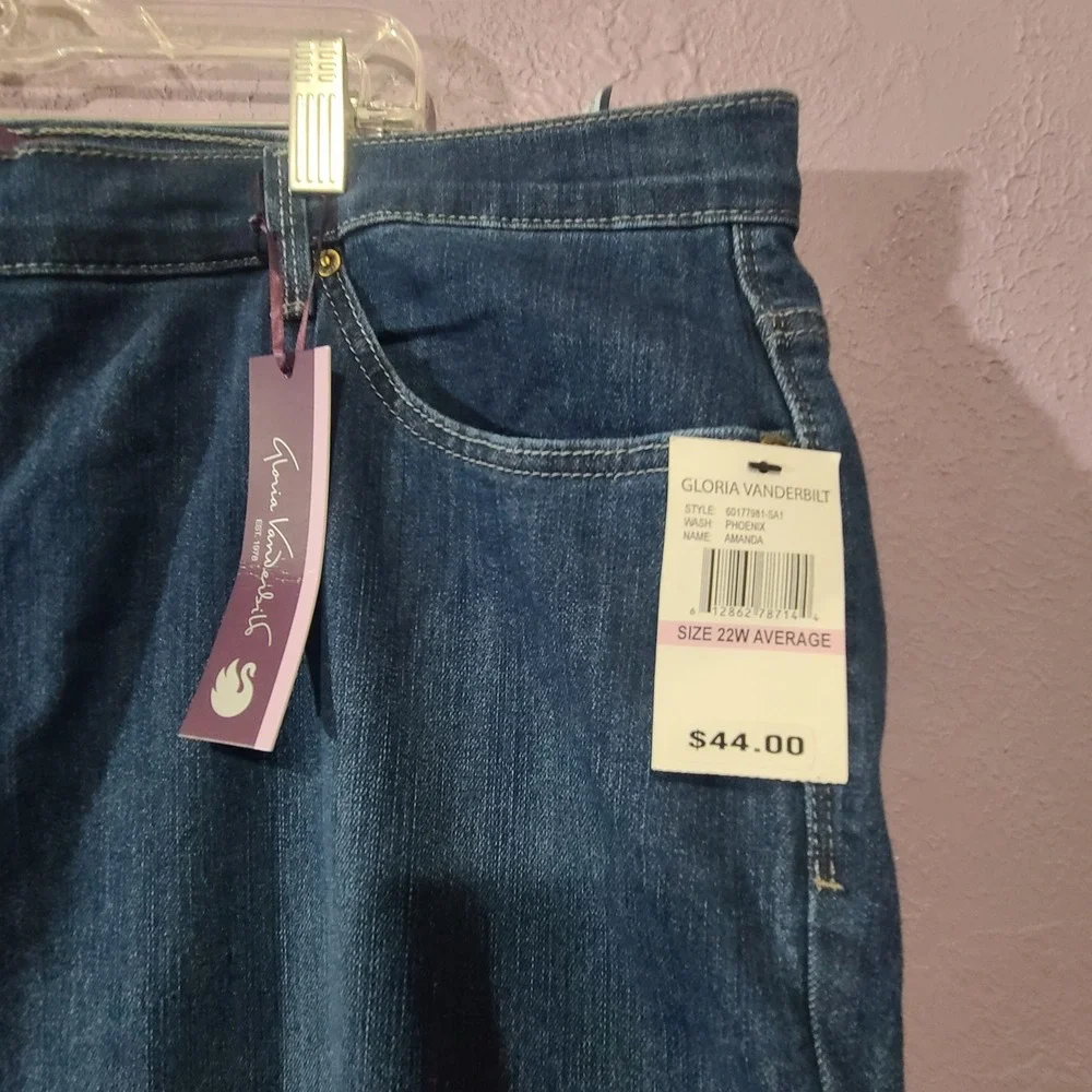 Gloria Vanderbilt Amanda The Original Slimming Jean Tapered Leg Womens Sz 22 W - Picture 3 of 6